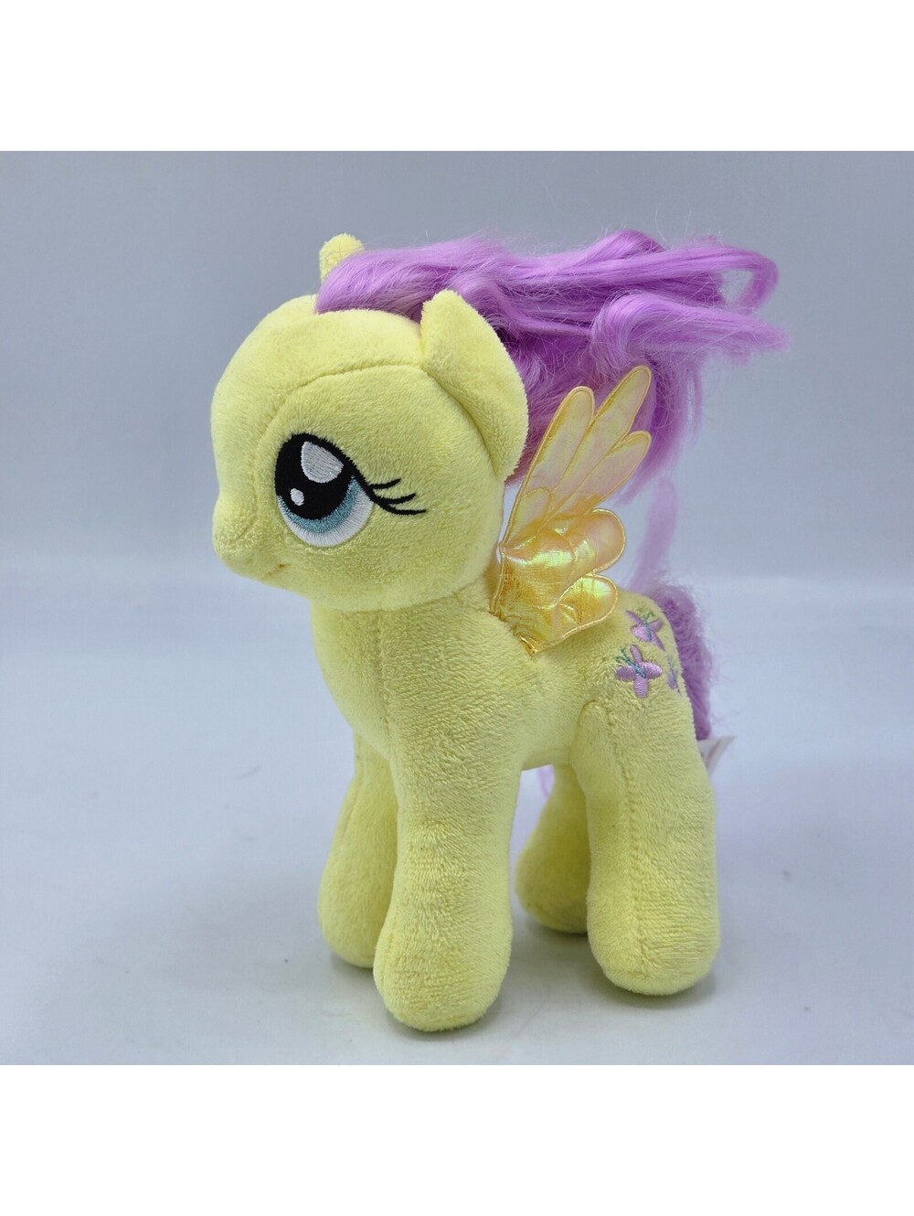 Hasbro Ty My Little Pony 7in Fluttershy Yellow With Purple Hair Plush Pre-owned
